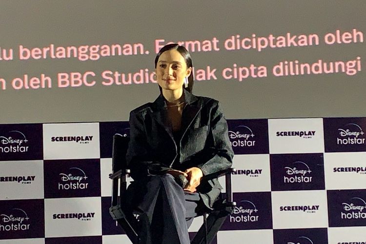 Aktris Tatjana Saphira saat ditemui dalam konferensi pers serial Medua di kawasan Jakarta Selatan, Senin (12/12/2022). 