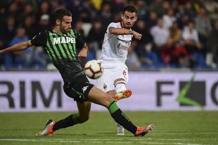 Suso tampil  apik pada laga Sassuolo vs AC Milan dalam lanjutan Serie A di Stadion Mapei, 30 September 2018.