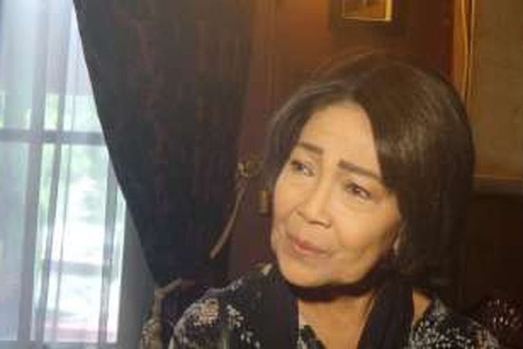 Rima Melati dalam sebuah acara di Kafe Safari, Kebayoran Baru, Jakarta Selatan, (25/7/2016).