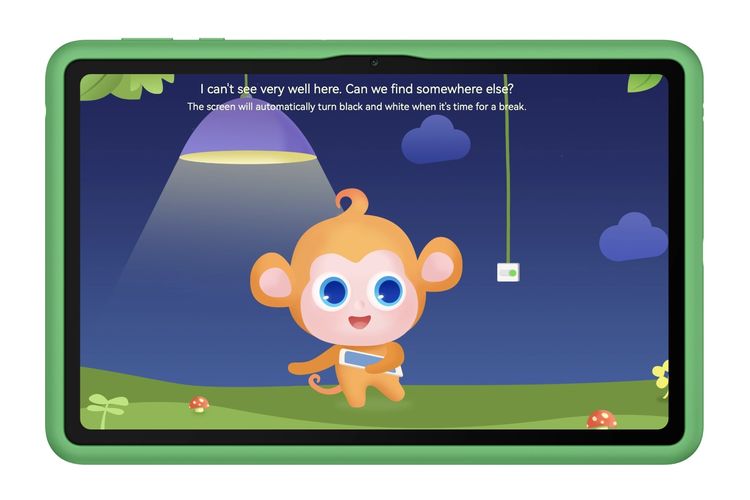 Ilustrasi fitur Brightness Alert di Huawei MatePad SE Kids Edition.