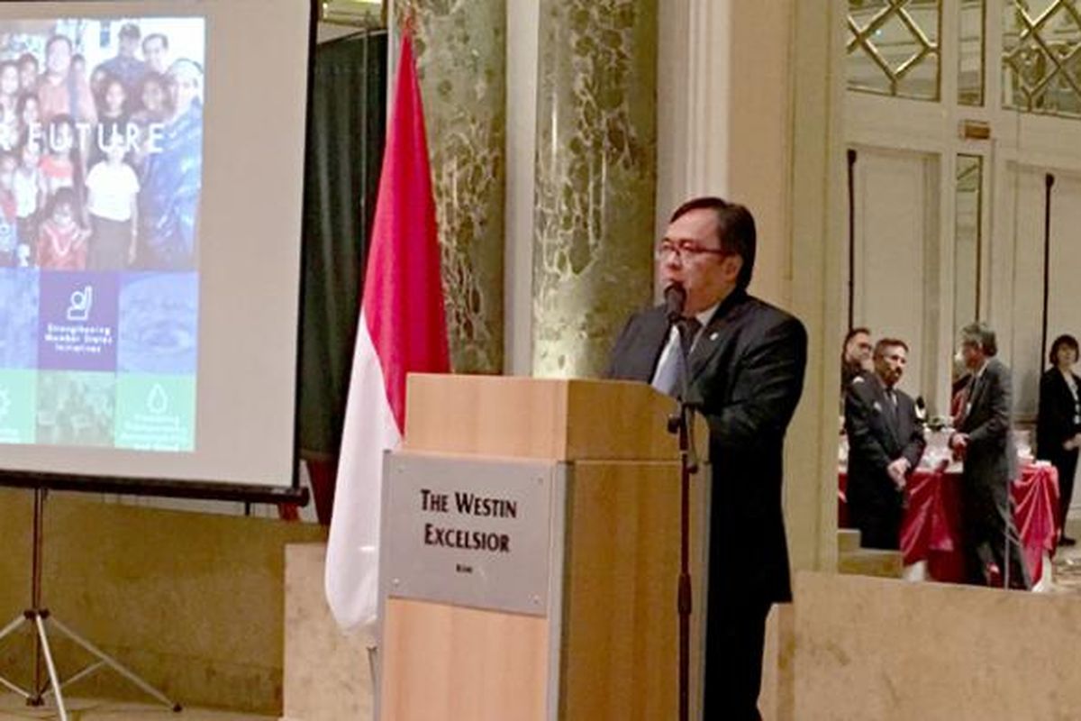 Bambang Brodjonegoro datang Roma, Italia, untuk berkampanye terkait pencalonannya sebagai Presiden Dana Internasional untuk Pembangunan Pertanian IFAD periode 2017-2021.
