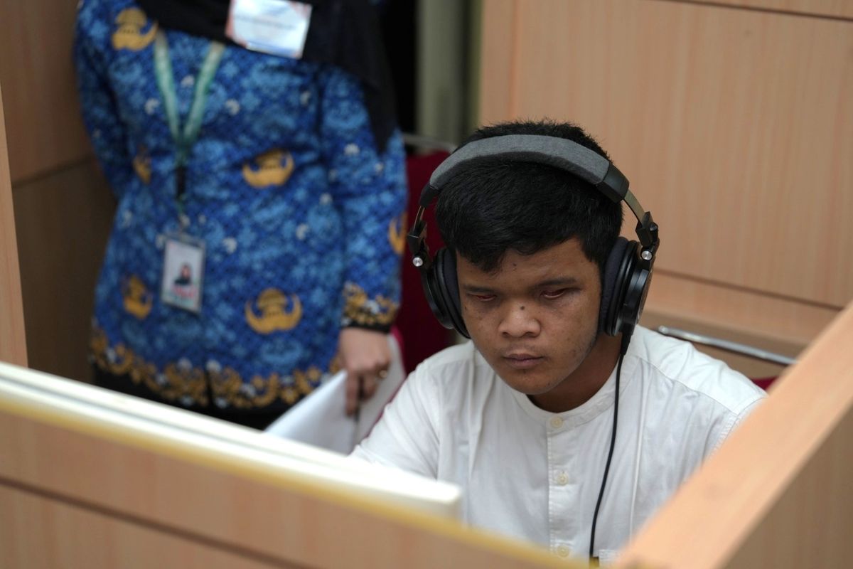 Hafiyan Fuad, Siswa SLB Tuna Netra Ikuti UTBK Demi Kuliah Teknik