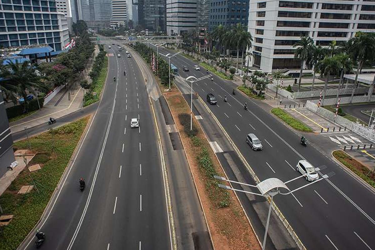 Jalan Jenderal Sudirman, Jakarta, Minggu (11/8/2019).