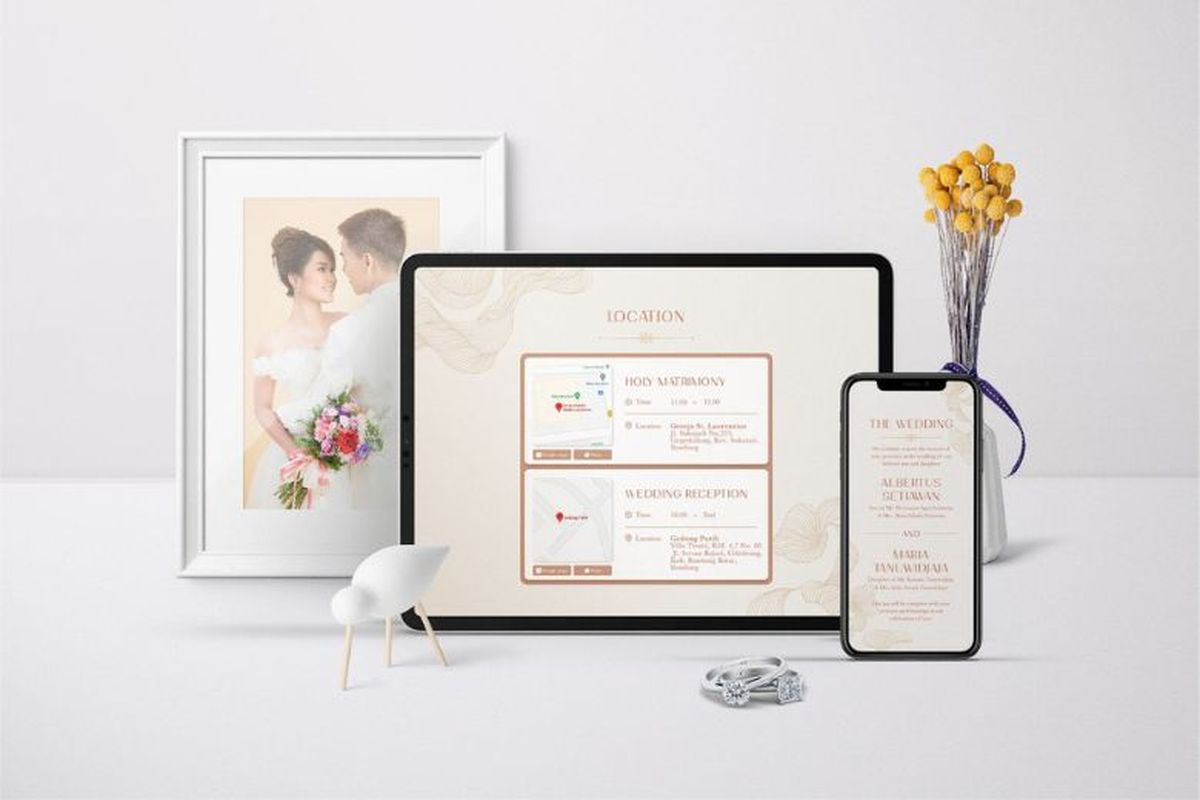 Connectied menawarkan solusi komplet untuk pembuatan undangan pernikahan digital. 
