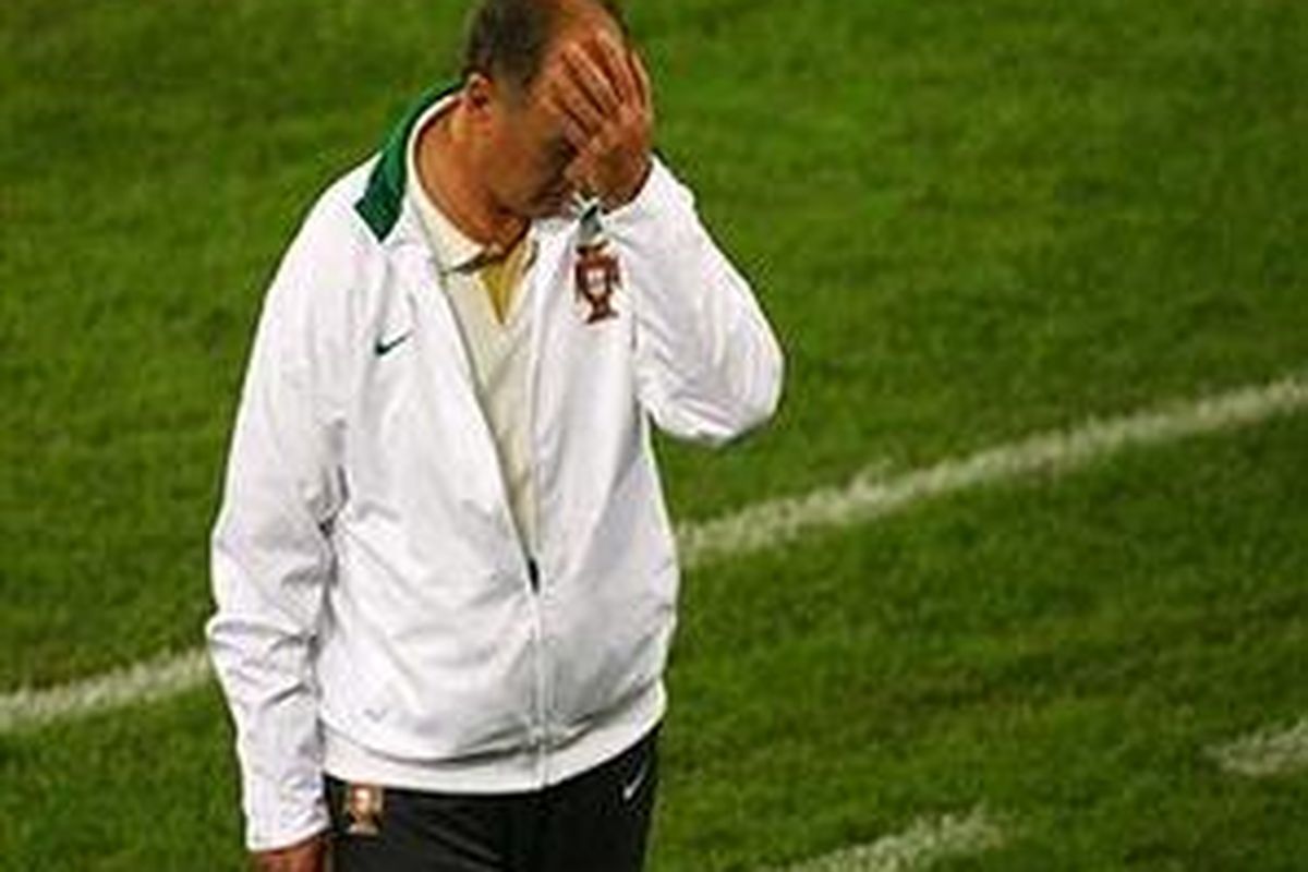 Luiz Filippe Scolari sedih karena Portugal kalah dari Jerman.