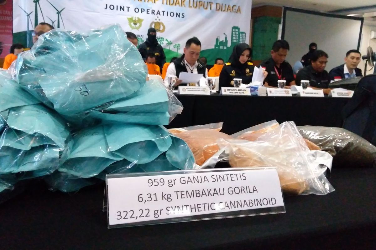 Barang bukti narkotika disita Bea Cukai Bandara Soekarno-Hatta kasus Penyelundupan Narkotika di lingkungan Bandara Soekarno-Hatta, Senin (3/2/2020)