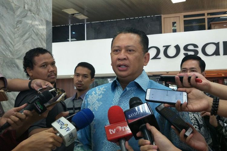 Ketua DPR Bambang Soesatyo di Kompleks Parlemen Senayan, Jakarta, Selasa (14/5/2019). 