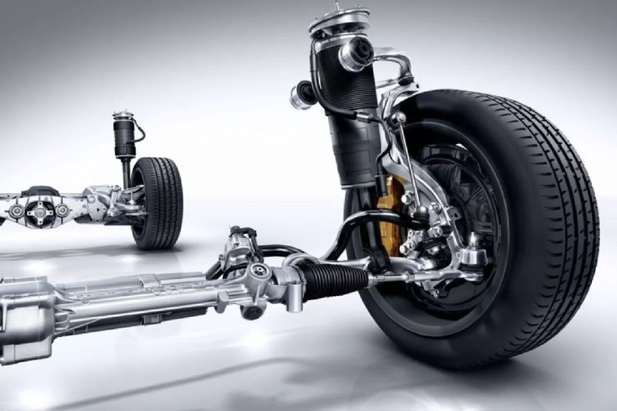 Ilustrasi suspensi mobil.