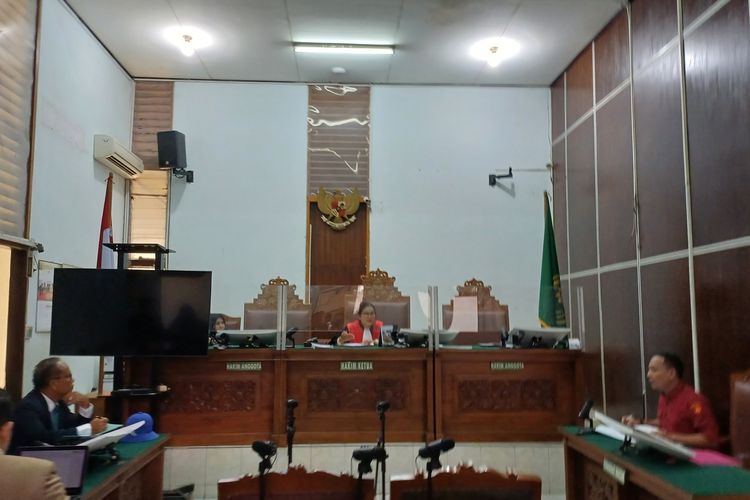 Suasana ruang sidang gugatan praperadilan pengusaha Budi Said di ruang sidang Pengadilan Negeri (PN) Jakarta Selatan (Jaksel), Rabu (6/4/2024).