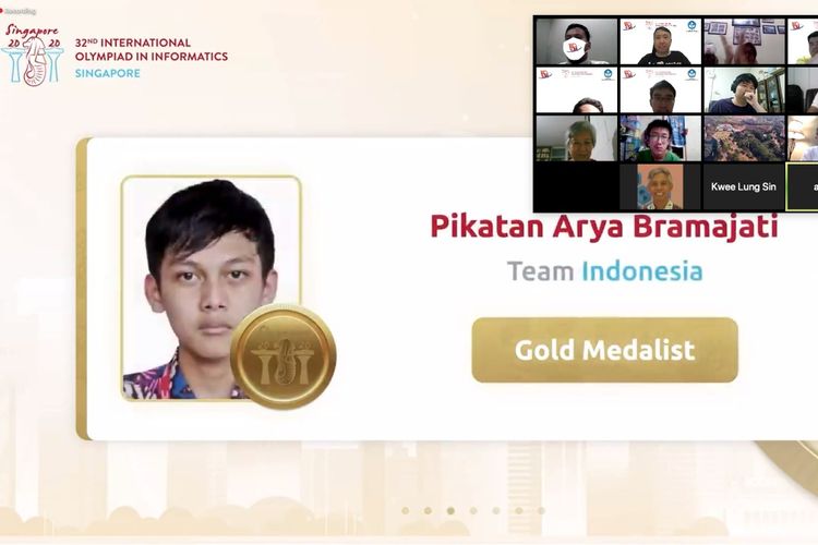 Tim Olimpiade Komputer Indonesia (TOKI) yang berhasil meraih medali emas pada Ajang International Olympiad in Informatics (IOI) Tahun 2020.