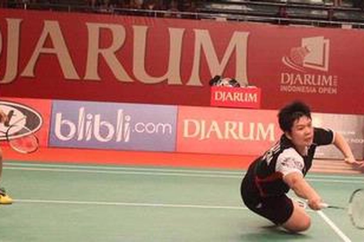 Pasangan gandra putri Indonesia, Greysia Polii (kiri)/Meiliana Jauhari, j