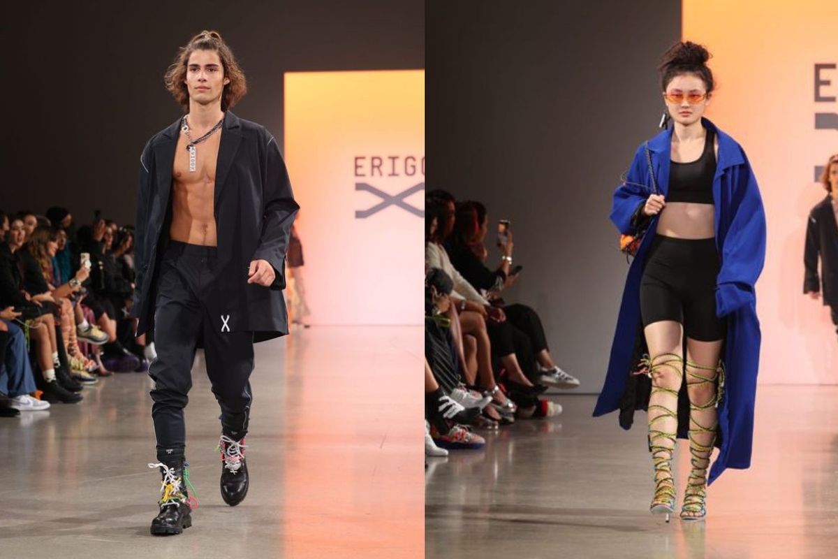 Koleksi Erigo X saat ditampilkan di New York Fashion Week Spring/Summer 2022, Rabu (08/09/2021).