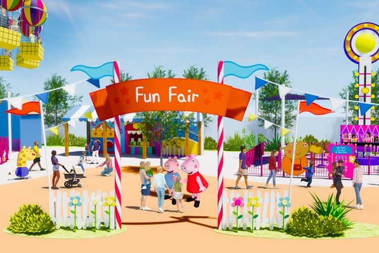 Konsep Peppa Pig Theme Park di Florida, Amerika Serikat yang rencananya akan dibuka pada 2022 (Merlin Entertainments).