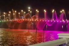 Belum Diresmikan, Belasan Lampu Sorot Air Mancur Jembatan di Banjarmasin Raib Dicuri