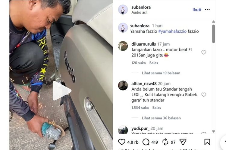 Tuas Standar Tengah Skutik Dirasa Kepanjangan, sampai Dipotong