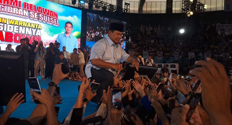 Prabowo Hadiri Silaturahmi Relawan Se-Sulsel, Didampingi Mentan dan Keponakan JK