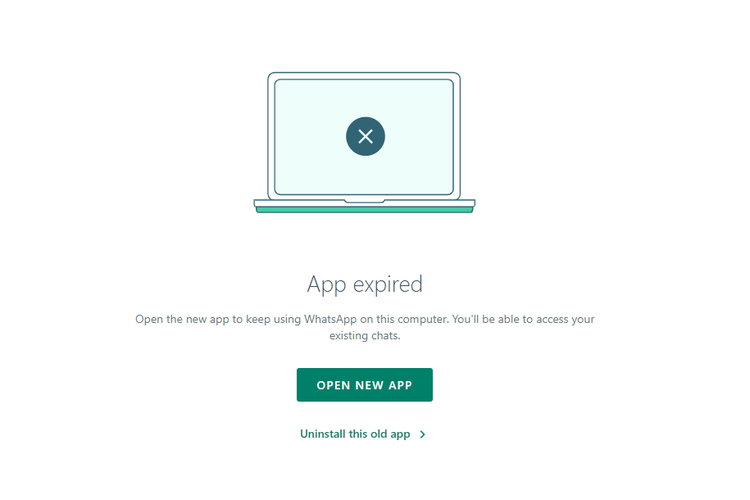 WhatsApp mengimbau pengguna Windows yang masih mengakses aplikasi berbasis web menggunakan teknologi Electron untuk segera beralih ke aplikasi desktop yang dapat diunduh di toko aplikasi resmi, Micrrosoft Store