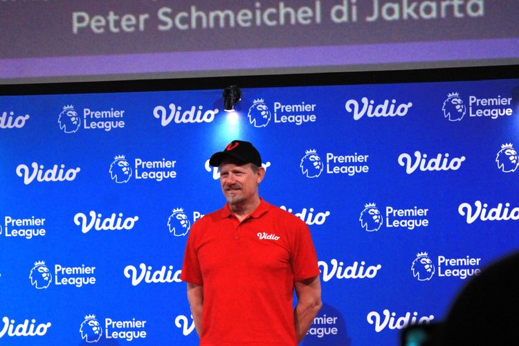 Kiper legendaris Man United, Peter Schmeichel, saat menyambangi Jakarta pada Jumat (4/8/2023).