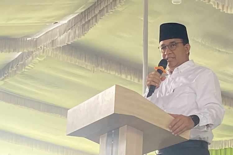 Capres Anies Baswedan saat di Lampung Timur, Minggu (14/1/2024).