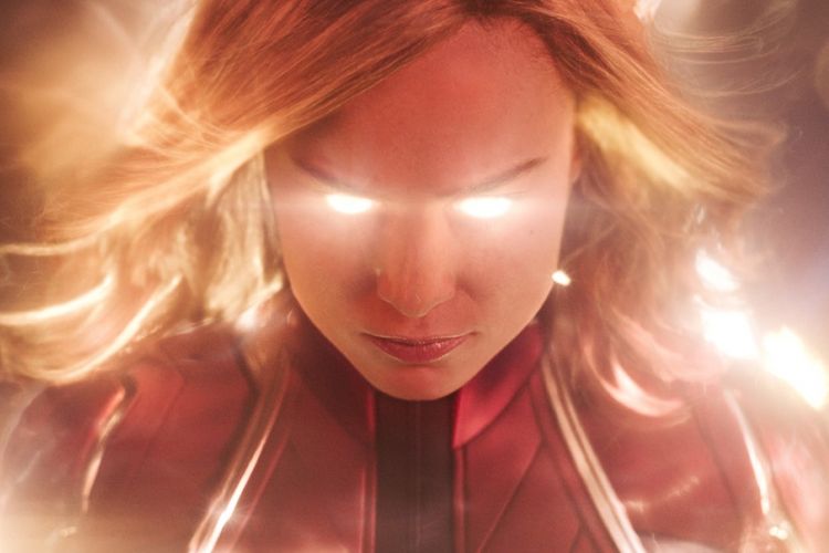 Karakter Captain Marvel yang diperankan oleh aktris Brie Larson.