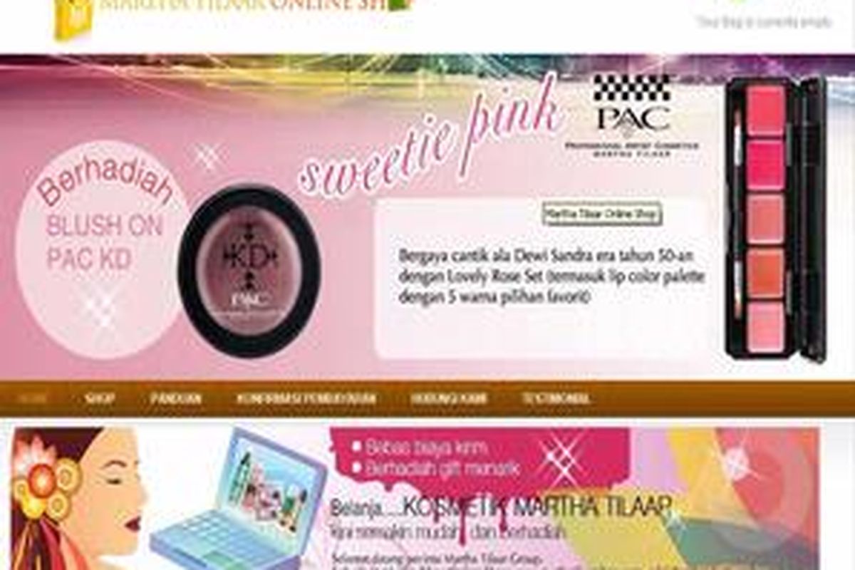 Tampak depan laman Martha Tilaar Online Shop. 
