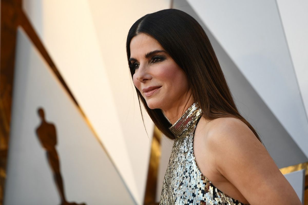 Aktris Sandra Bullock menghadiri perhelatan Academy Awards ke-90 di Hollywood, California, pada 4 Maret 2018.