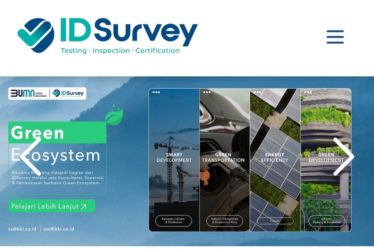 Tangkapan layar halaman depat website ID Survey.