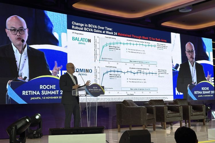 Ahli retina mata dari Singapura Dr.Yuen Yew Sen di acara Roche Retina Summit di Jakarta tanggal 1-2 November 2025.