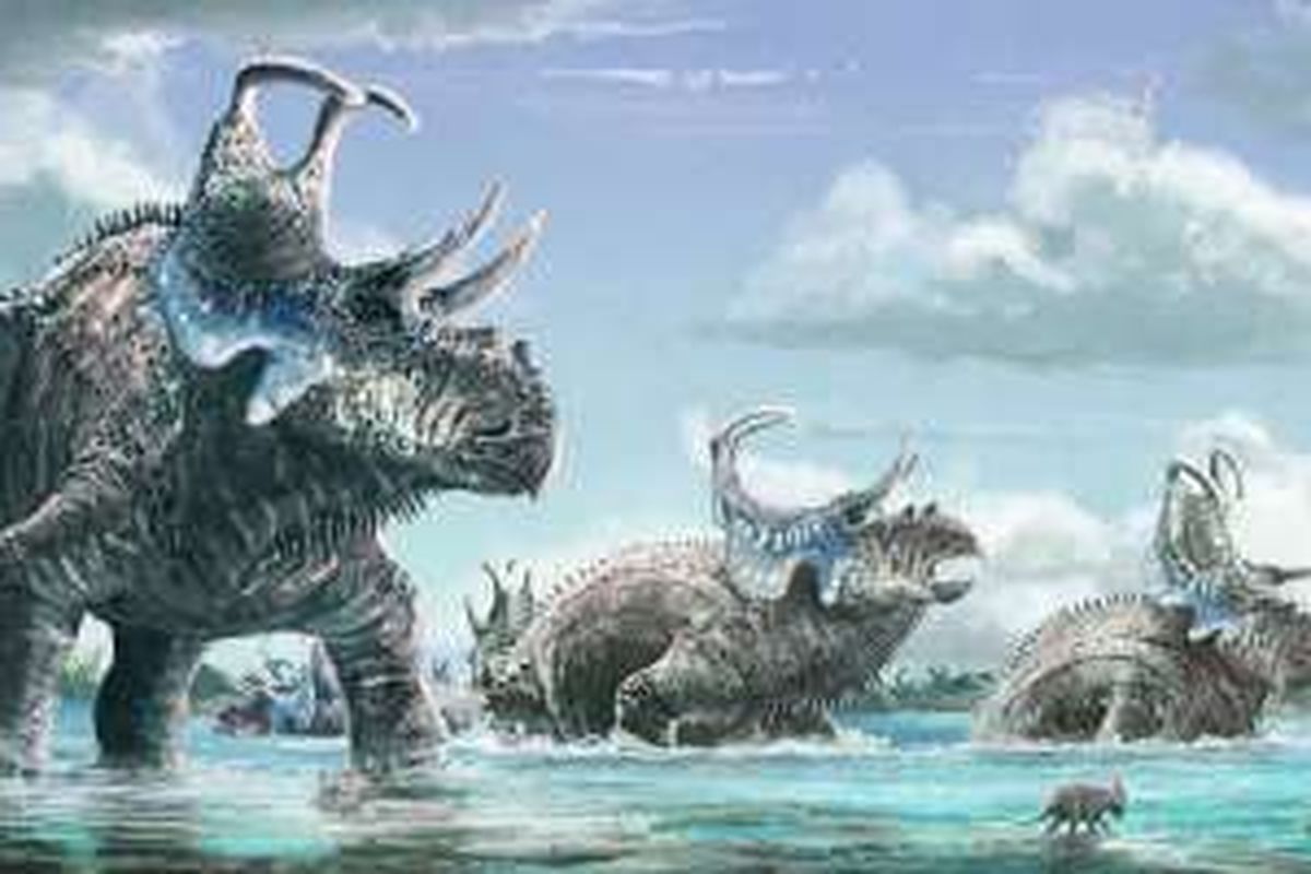 Ilustrasi Machairoceratops cronusi