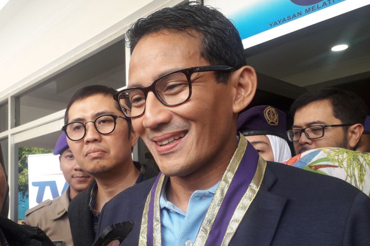 Sandiaga di Unsada, Duren Sawit, Jumat (14/9/2018)