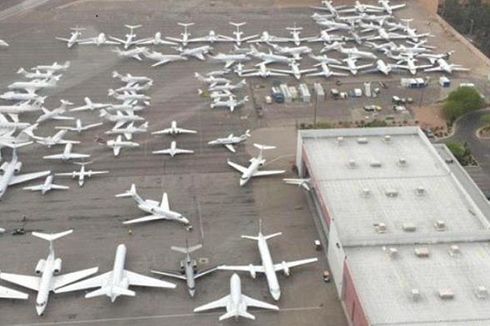 Bandara Las Vegas Dipenuhi Jet Pribadi