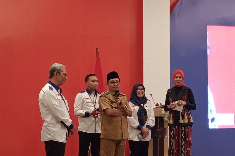 Wali Kota Malang, Sutiaji saat menghadiri kegiatan dari PT BPR Tugu Artha Sejahtera di Kota Malang, Jawa Timur pada Senin (31/7/2023). 
