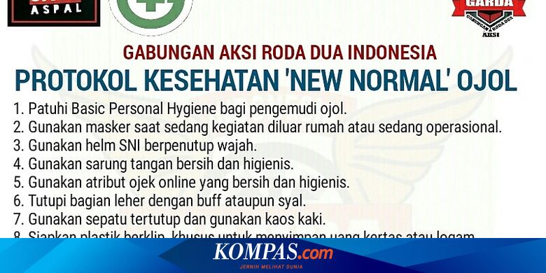 Begini Protokol Kesehatan New Normal ala Ojek Online
