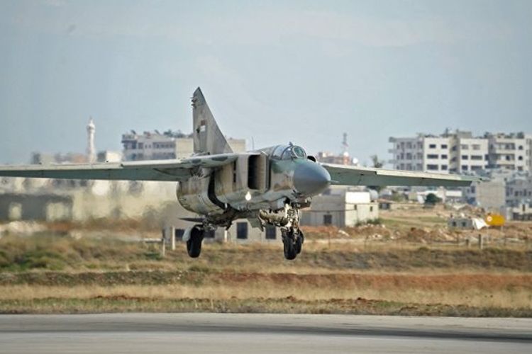 Sebuah jet tempur MiG 23 milik AU Suriah.