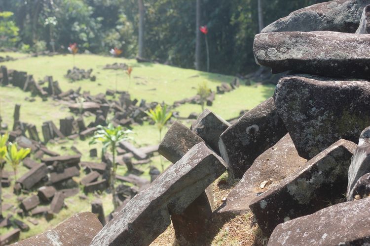 Kondisi bebatuan di lokasi Situs Gunung Padang, Kabupaten Cianjur, Jawa Barat