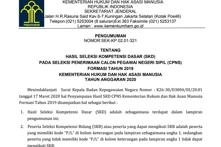 Hasil Skd Cpns 2019 Kemenkumham Diumumkan Ini Linknya Halaman All Kompas Com