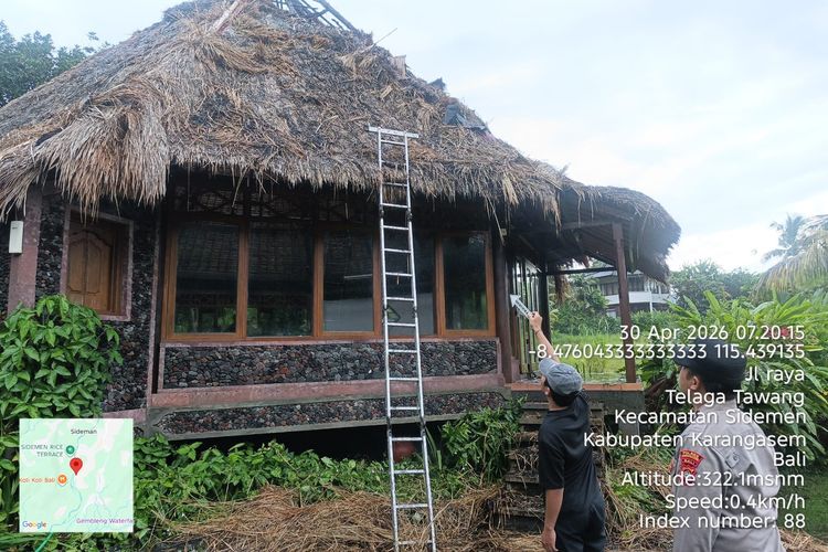 Villa di Karangasem Terbakar Tersambar Petir, Rugi Rp 250 Juta