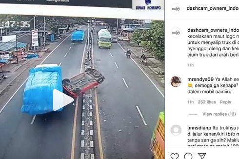 Akibat Menyalip dari Kiri, LCGC Ditabrak Truk Hingga Terguling