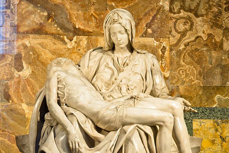 Ilustrasi Pieta, salah satu patung karya Michelangelo.