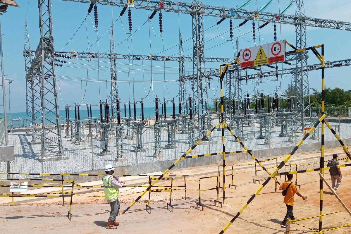 Landing point kabel laut Sumatera - Bangka di Mentok, Bangka Barat, Rabu (6/4/2022).