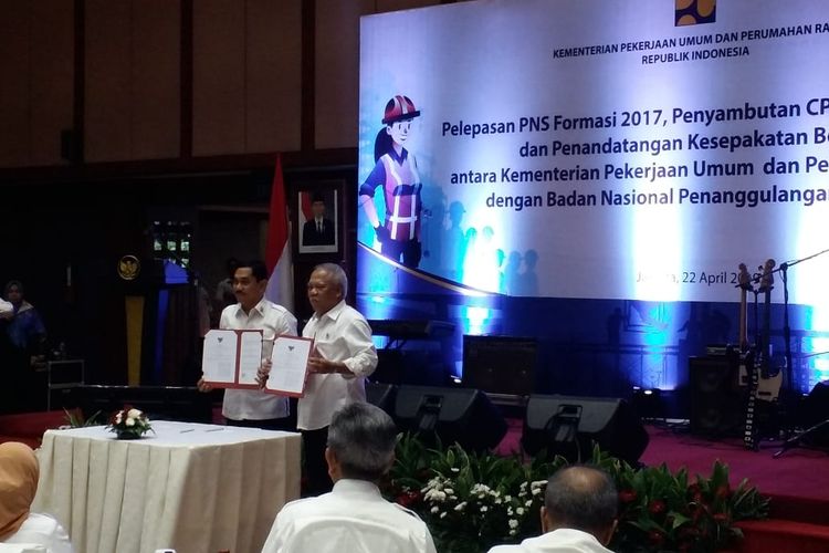 Penandatanganan kerja sama Kementerian PUPR dengan Badan Nasional Penanggulangan Terorisme (BNPT).