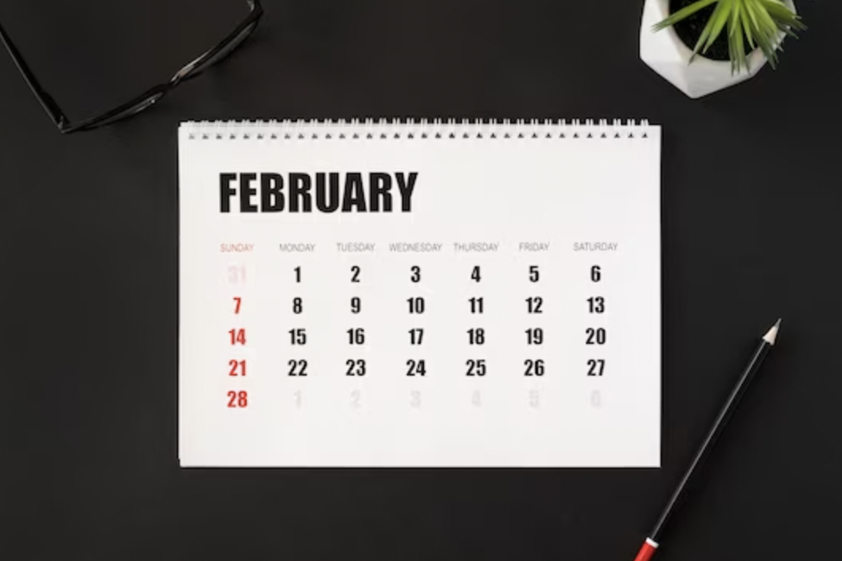 ilustrasi kalender bulan Februari