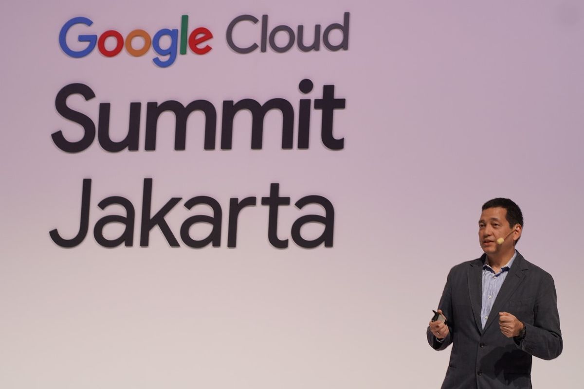  Co-founder Bank Jago sekaligus CEO DKatalis (mitra strategis teknologi Bank Jago), Karim Siregar dalam acara Google Cloud Summit di Jakarta, Selasa (28/5/2024).