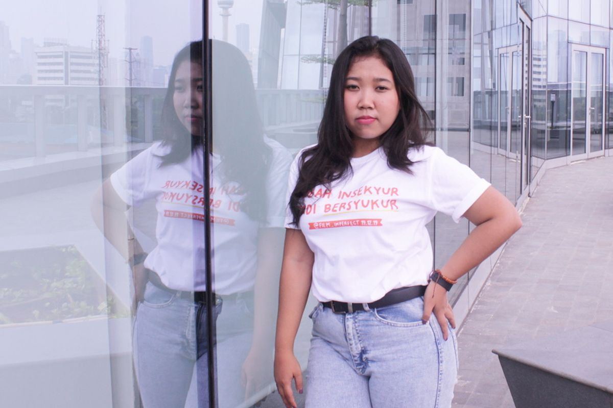 Kiky Saputri berperan sebagai  Nety dalam film Imperfect saat promo film di di Kantor Redaski ι.com, Menara ι, Jakarta,Rabu ( 4/12/2019).
