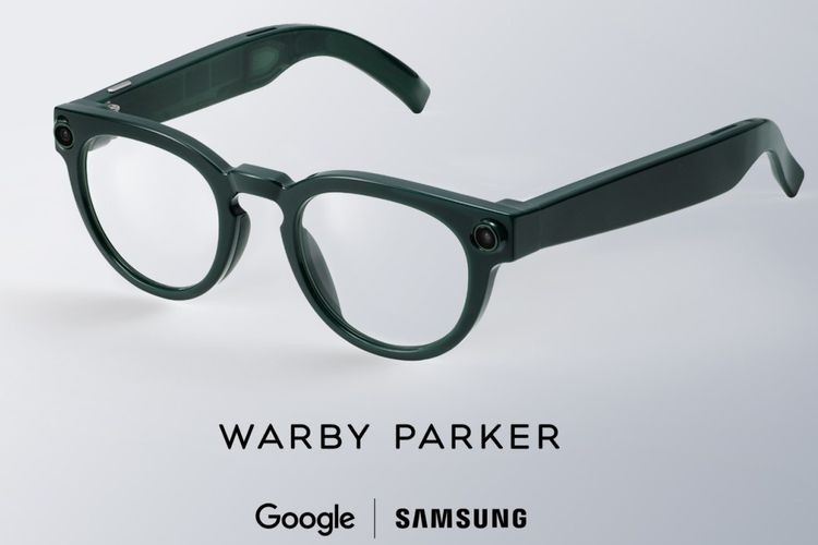 Desain kacamata pintar AI hasil kolaborasi Samsung, Google, dan Warby Parker.