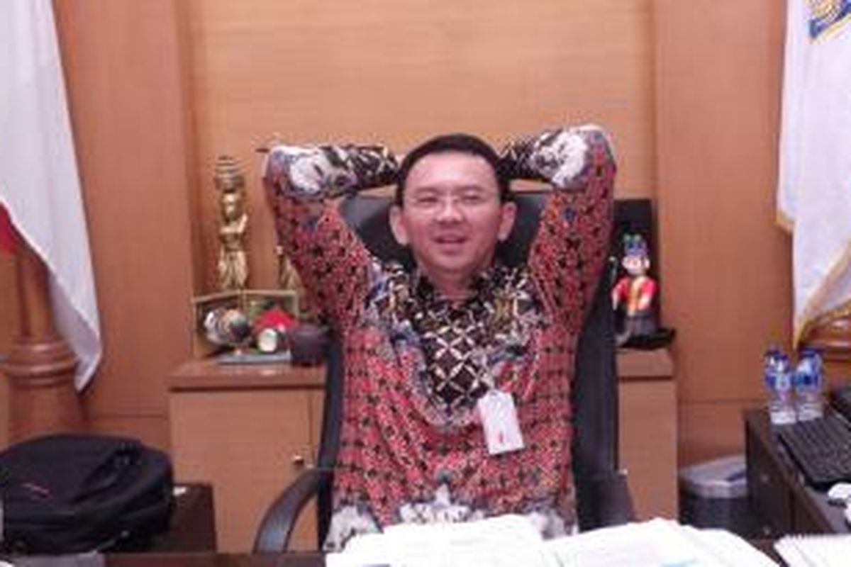 Gubernur DKI Jakarta Basuki Tjahaja Purnama, di Balai Kota, Jumat (10/4/2015). 