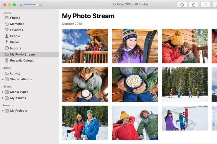Ilustrasi album My Photo Stream di Mac.