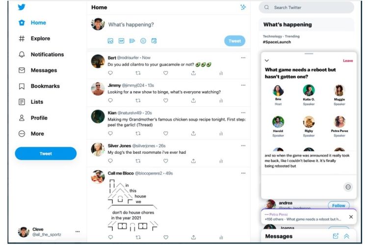 Pengguna Twitter bisa akses Spaces dengan browser desktop
