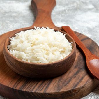 Ilustrasi nasi, nasi putih. 