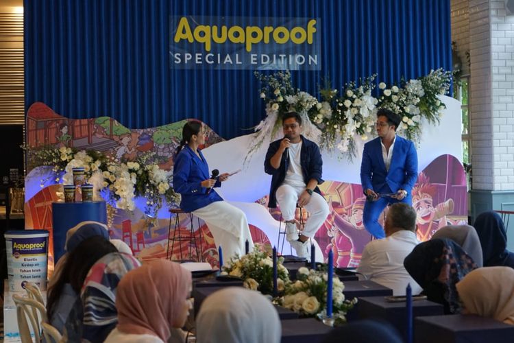Jumpa pers perkenalan kemasan Aquaproof Special Edition hasil dari Aquaproof Packaging Contest, Minggu (13/8/2023). 